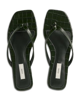 Women's Croco Embossed Flip Flops