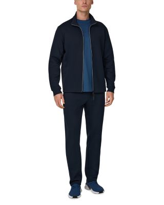 Full-Zip Jacket in Lightweight Cotton Blend Scub
