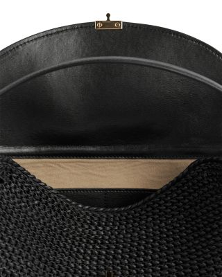 T-Lock Woven Leather Handbag