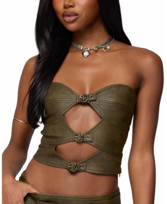 Varley Buckle Cutout Top