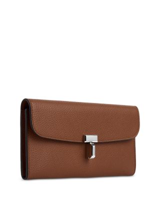 T-Lock Leather Wallet in Dark Brown