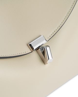 T-Lock Smooth-Leather Convertible Clutch in Milk