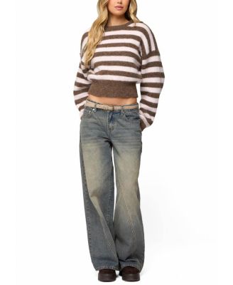 Penelope Fuzzy Striped Sweater