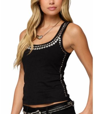 Studded Built In Bra Tank Top
