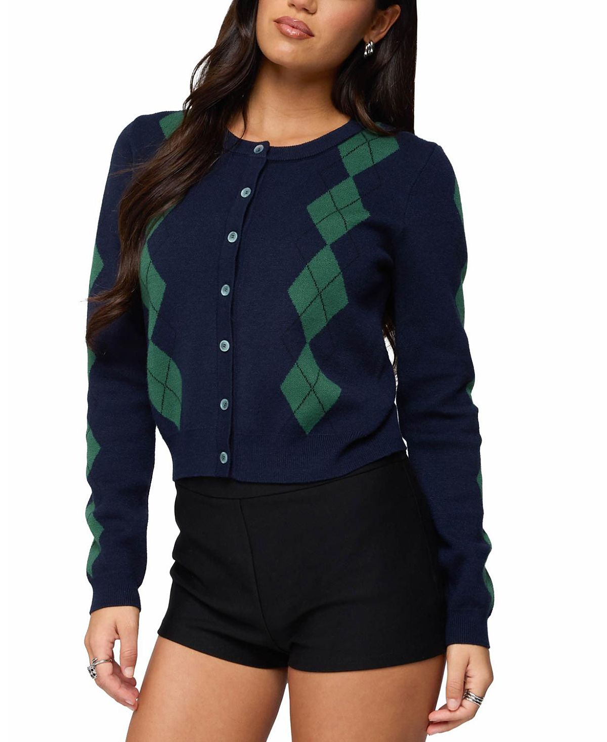 Edikted Farren Argyle Cardigan