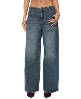 Santi Low Rise Wide Leg Dark Rinse Wash Jeans