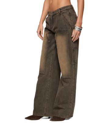 Ayla Low Rise Baggy Carpenter Colored Wash Jeans