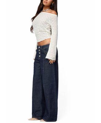 Alef Sheer Lace Off Shoulder Top