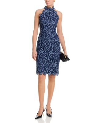 Halter Mock Neck Lace Dress