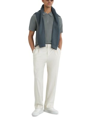 Estate Short Sleeve Half Zip Textured Polo