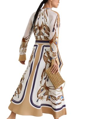 Ellie Placement Scarf Print Midi Dress