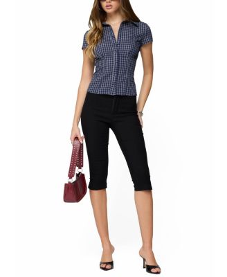 Oriya Gingham Tailored Button Up Shirt