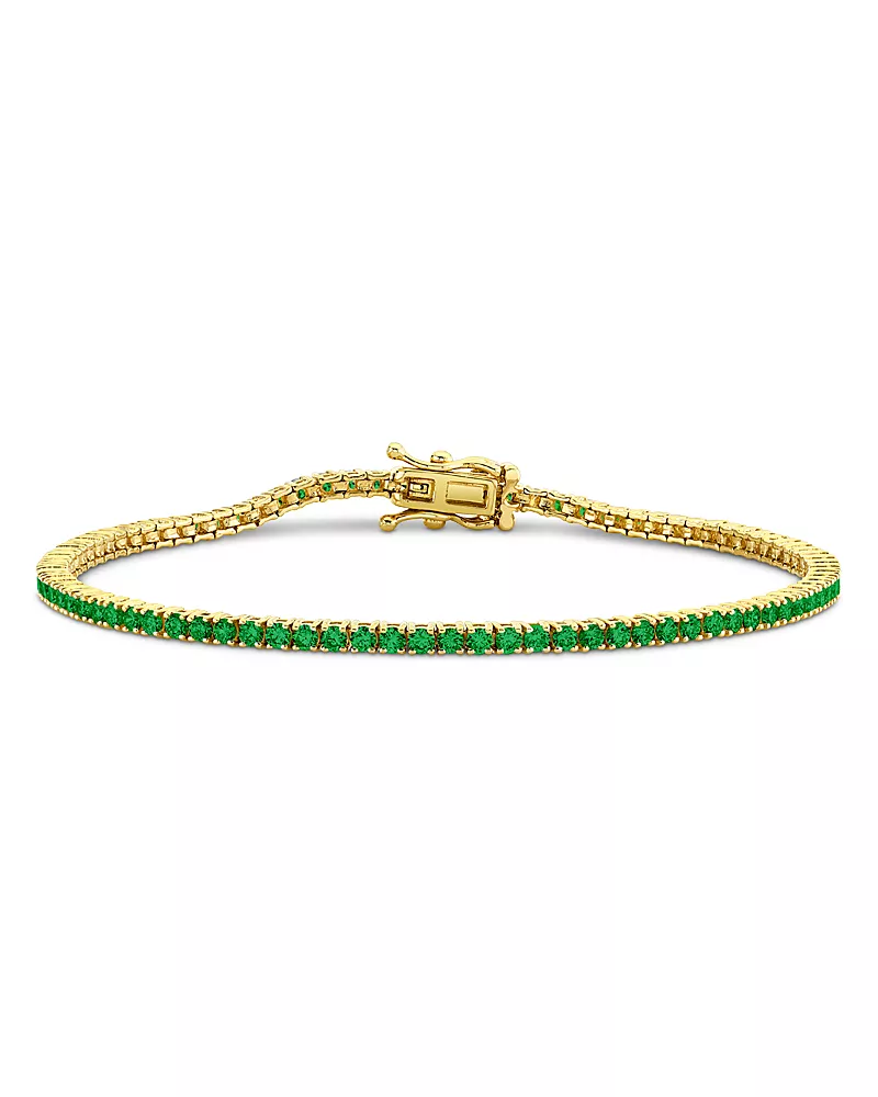 Sydney Evan 14K Yellow Gold The Terra Emerald Tennis Bracelet