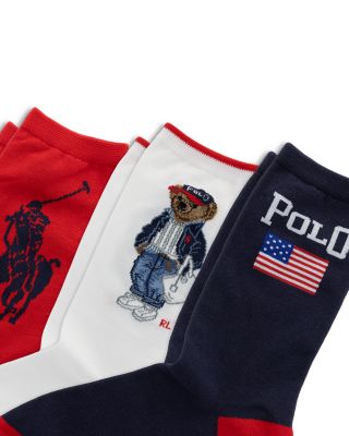 Americana Bear Socks, Pack of 3