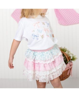 Girls' Floral & Bow Watercolor Short Sleeve T-Shirt - Big Kid