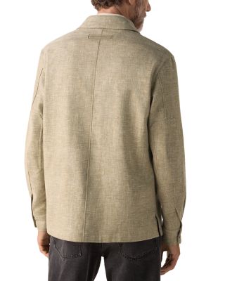 Crossover Linen Wool & Silk Blend Overshirt