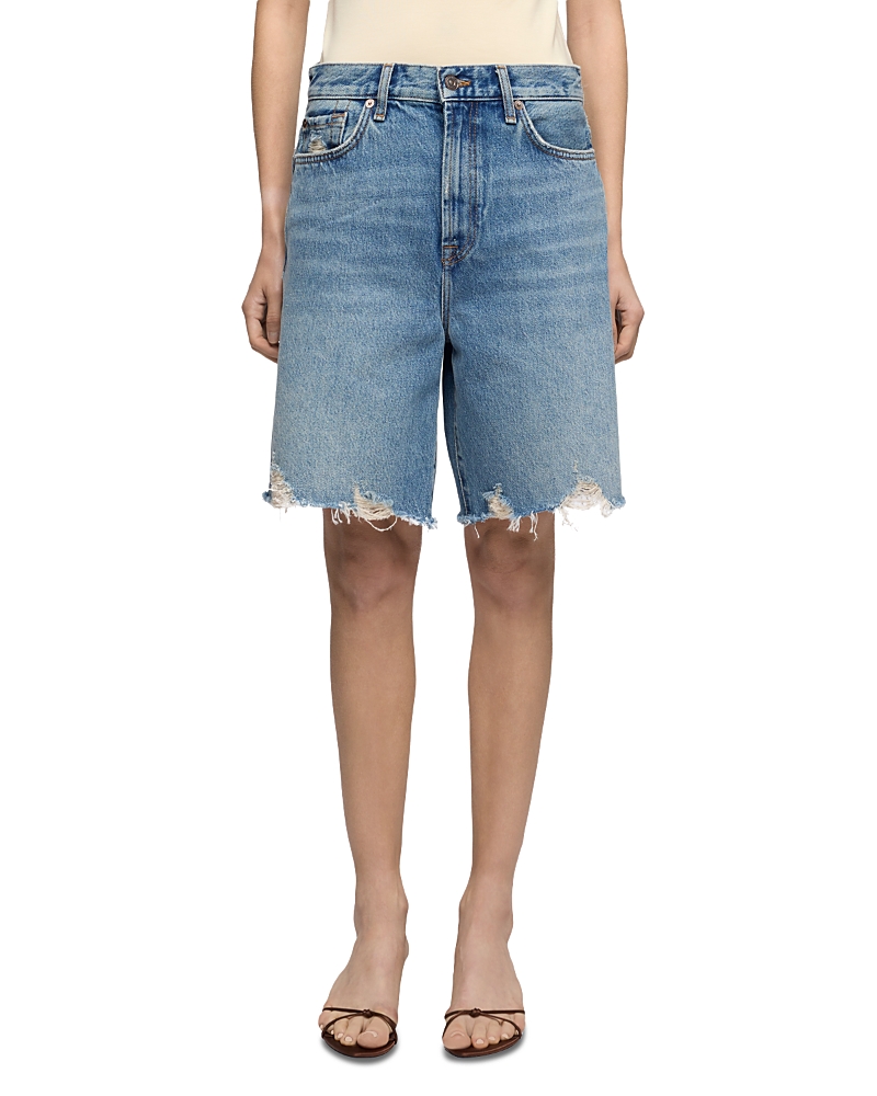 7 For All Mankind Lola Denim Shorts in Wave
