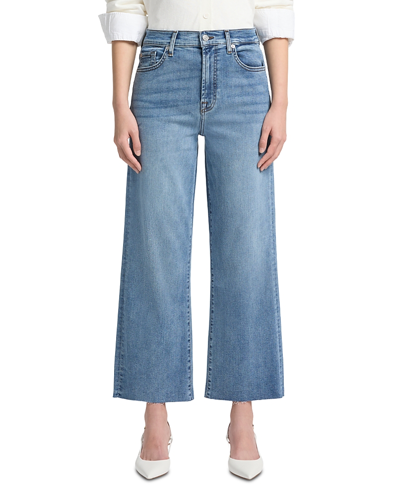 7 For All Mankind High Rise Cropped Wide Leg Alexa Jeans in Clara