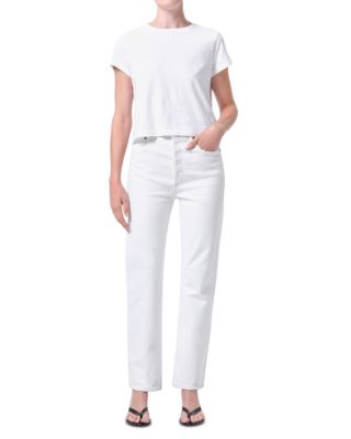 '90s Pinch Waist High Rise Straight Jeans in Marshmallow