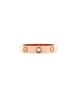  Love Wedding Band 1 Diamond Ring 18K Rose Gold with Diamond