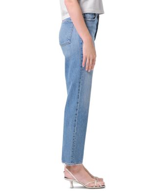 '90s Pinch Waist High Rise Straight Crop Jeans in Renew