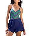 Navy Green Lurex