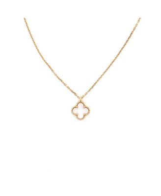 Sweet Alhambra Pendant Necklace 18K Gold and Mother of Pearl 15.75"