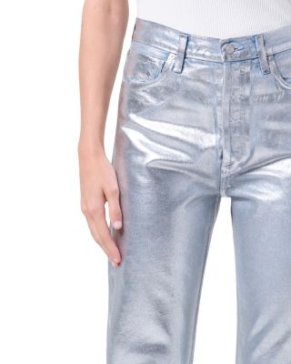 90's Mid Rise Loose Jeans in Tin Foil