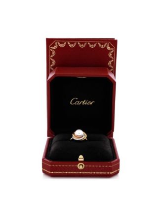  14mm Trinity Pearl Ring 18K Tricolor Gold with Pearl and Diamonds