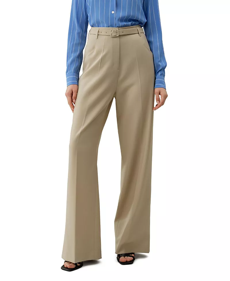 Lilysilk Silk Wool High-Waisted Wide-Leg Pant