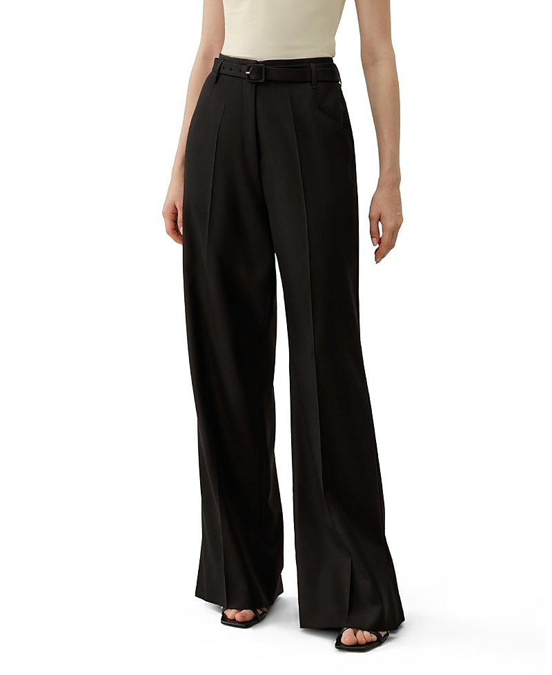 Lilysilk Silk Wool High-Waisted Wide-Leg Pant
