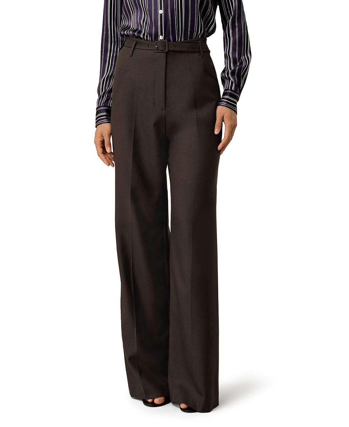 Lilysilk Silk Wool High-Waisted Wide-Leg Pant