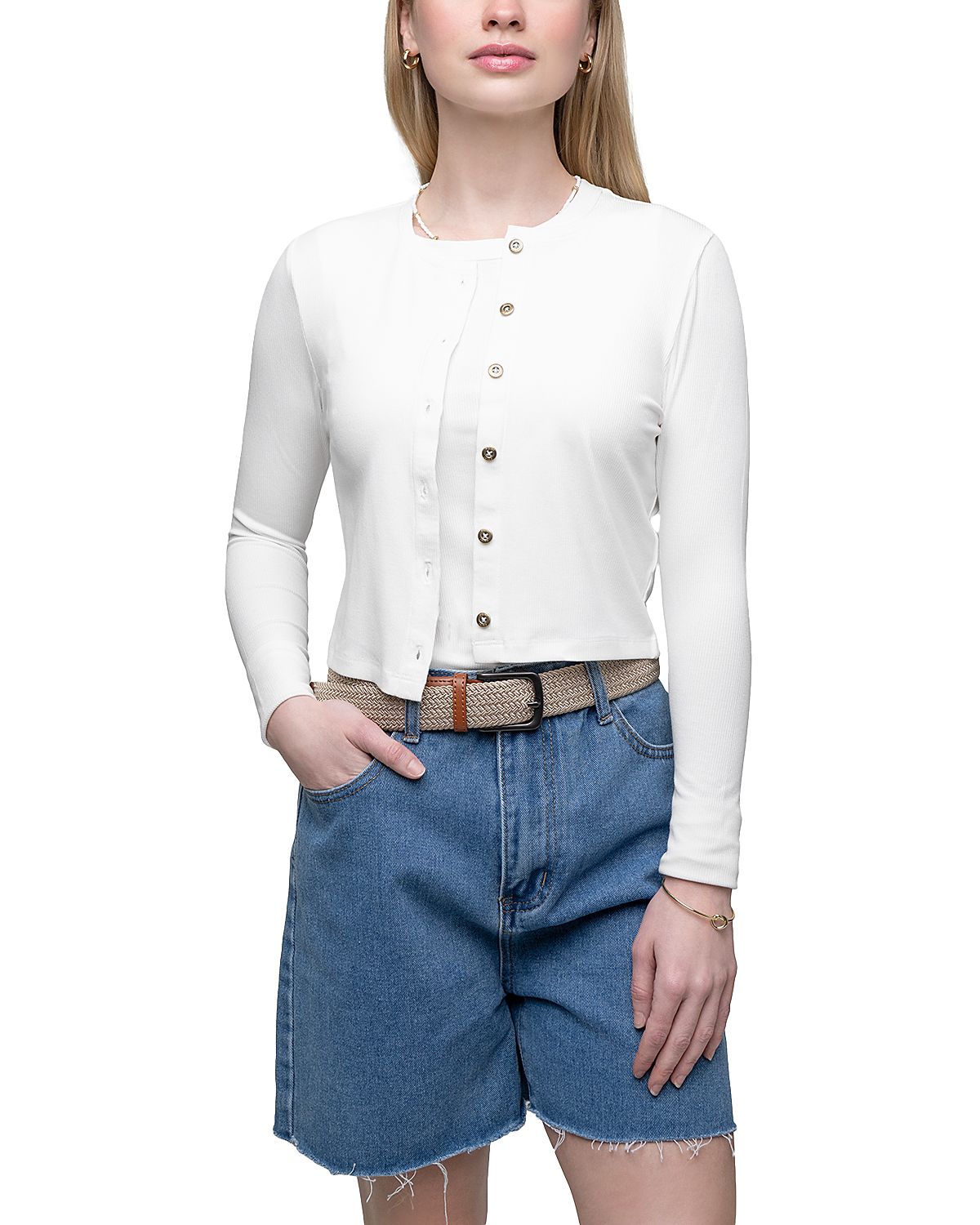 Point Classic T Shirt Cardigan Sweater