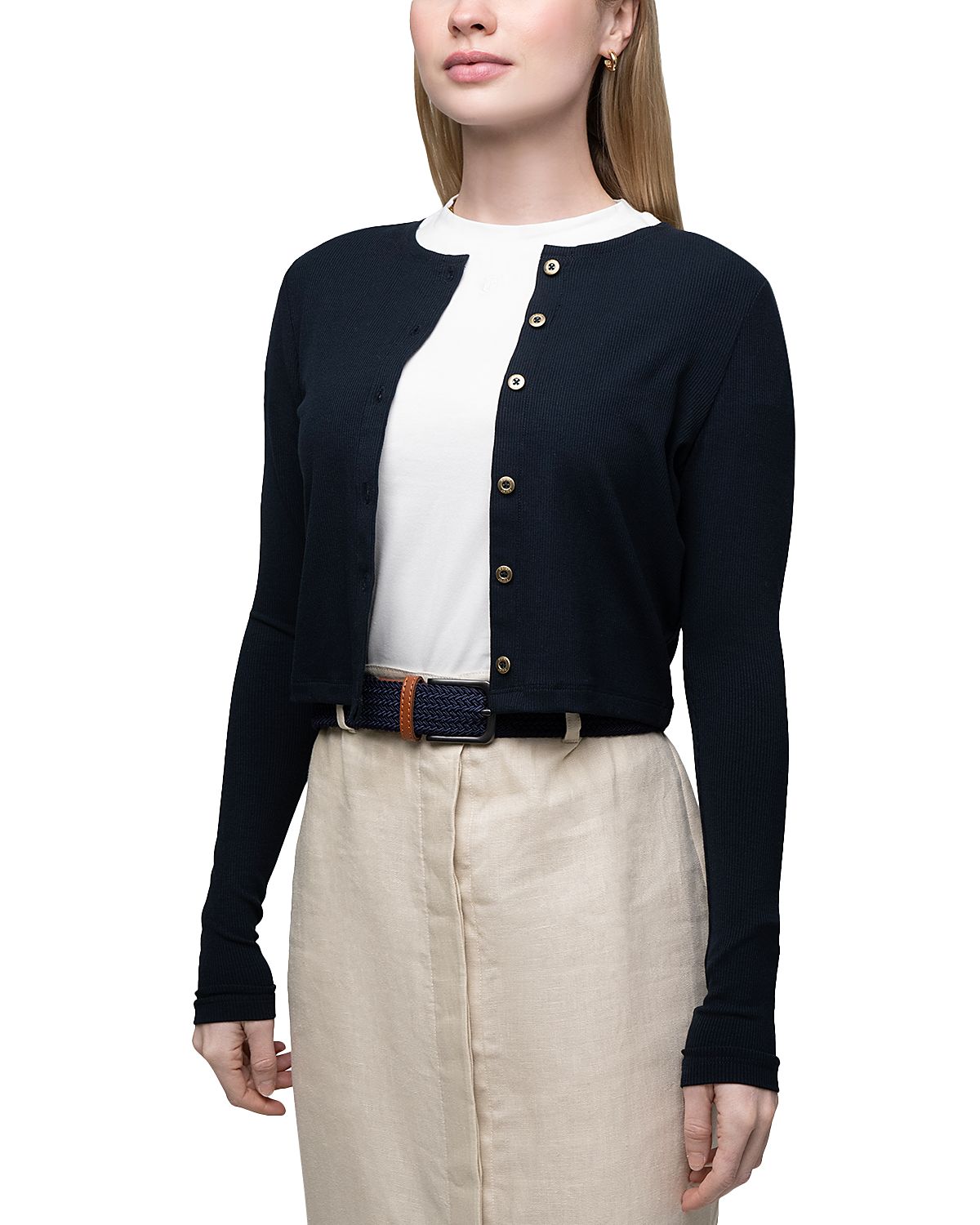 Point Classic T Shirt Cardigan Sweater