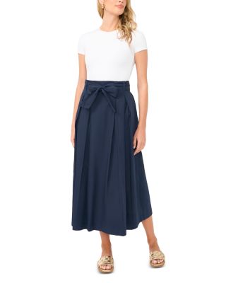 Box Pleated Midi Skirt