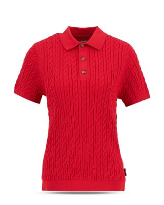 Hartland Cable Knit Polo Tee