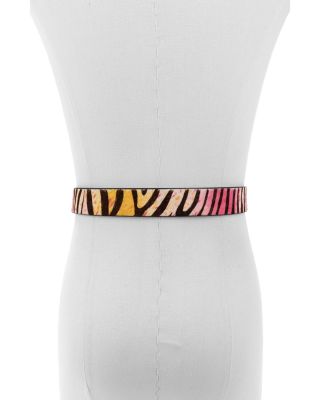 Women's Chelsea Rainbow Zebra Print Calf Hair Belt