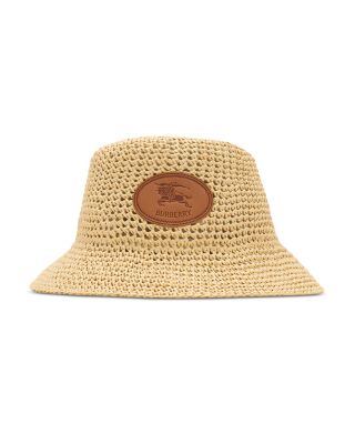 Knight Stamp Raffia-effect Bucket Hat