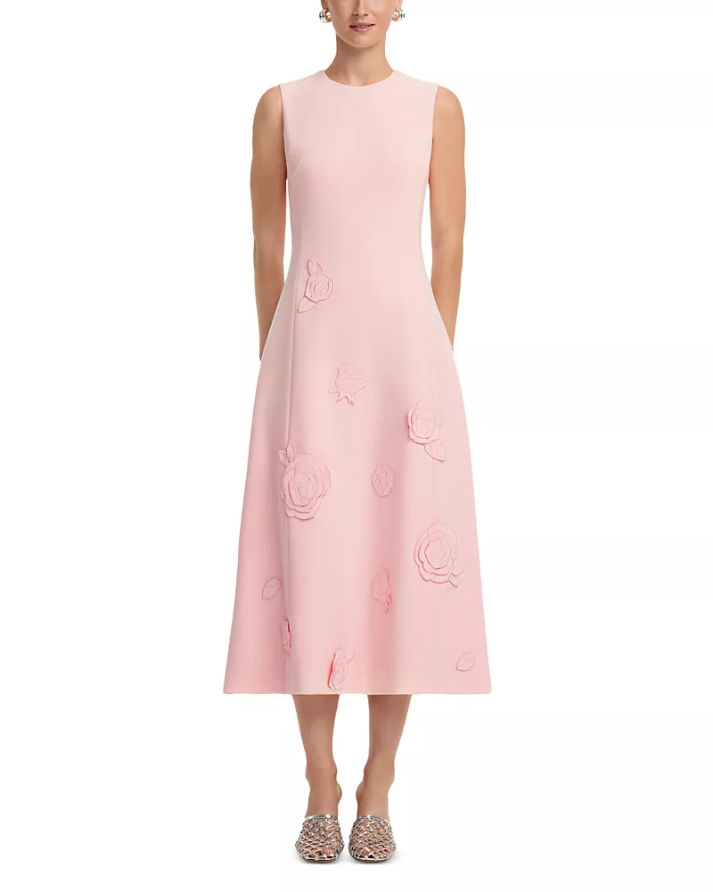 Leo Lin Cleo Applique Sleeveless Midi Dress