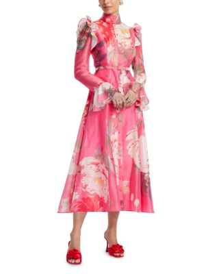 Katrina Butterfly Sleeve Midi Dress