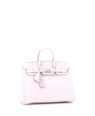 Birkin 25 Handbag Grey Swift with Palladium Hardware