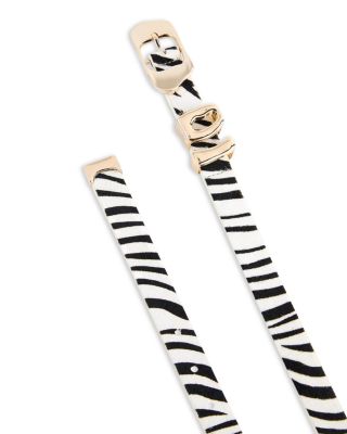 Women's Zebra Print Calf Hair Belt