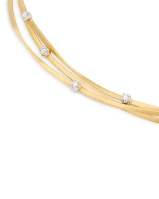 18K Yellow Gold Marrakech Diamond Multirow Collar Necklace, 16.5"