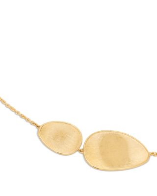 18K Yellow Gold Lunaria Textured Disc Chain Necklace, 16.5