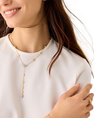 18K Yellow Gold Siviglia Diamond & Textured Larait Necklace, 18"