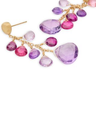 18K Yellow Paradise Multi Gemstone Chain Drop Earrings