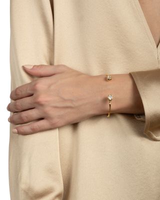 Asterales Cubic Zirconia Skinny Cuff Bracelet 