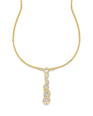 Asterales Floating Cubic Zirconia Bubble Lariat Necklace, 16-18" 
