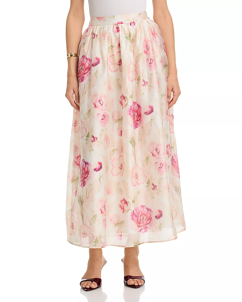 Aqua Rose Maxi Skirt - Exclusive