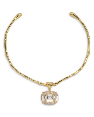 Liquid Lucite Jeweled Crystal Collar Necklace